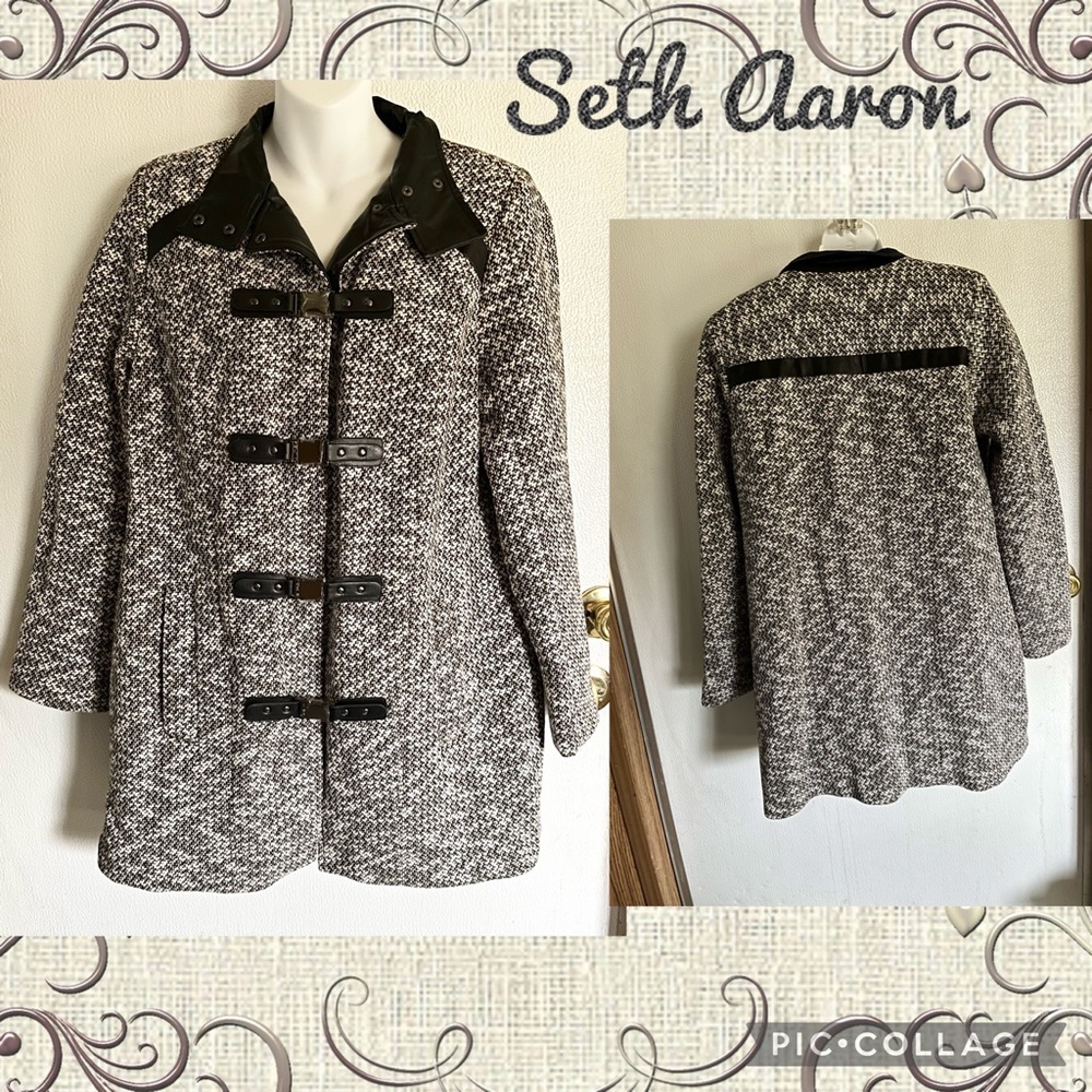 NWOT Seth Aaron Black/White cotton/polyester Jacket